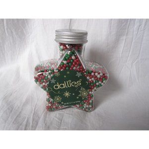 NEW Green Red White Glitter Cookie Decoration Sugar Pearls‎ 8.11oz jar Sparkles
